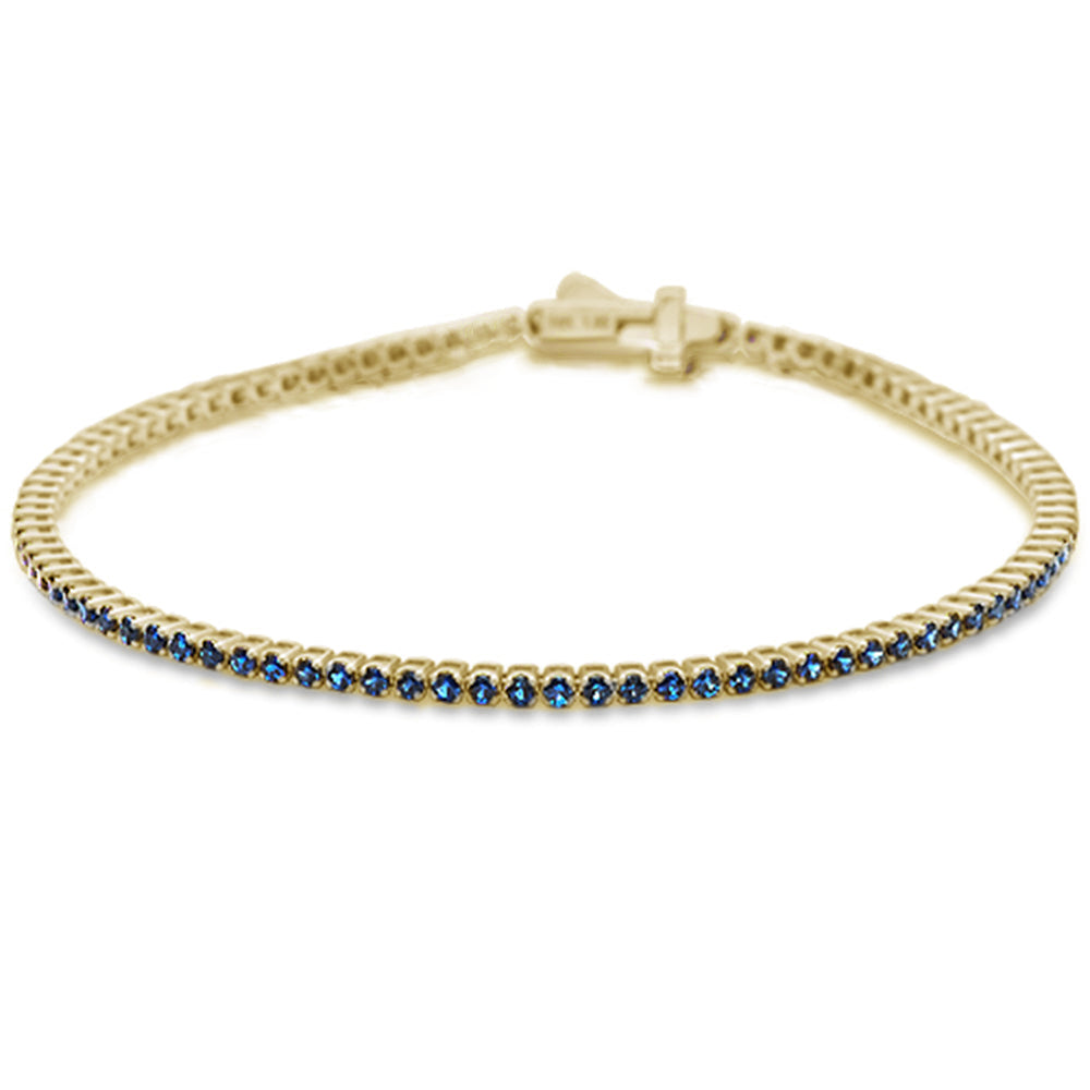 ''SPECIAL! 1.67cts G SI 14K Yellow Gold Natural Blue Sapphire TENNIS BRACELET 7''''''
