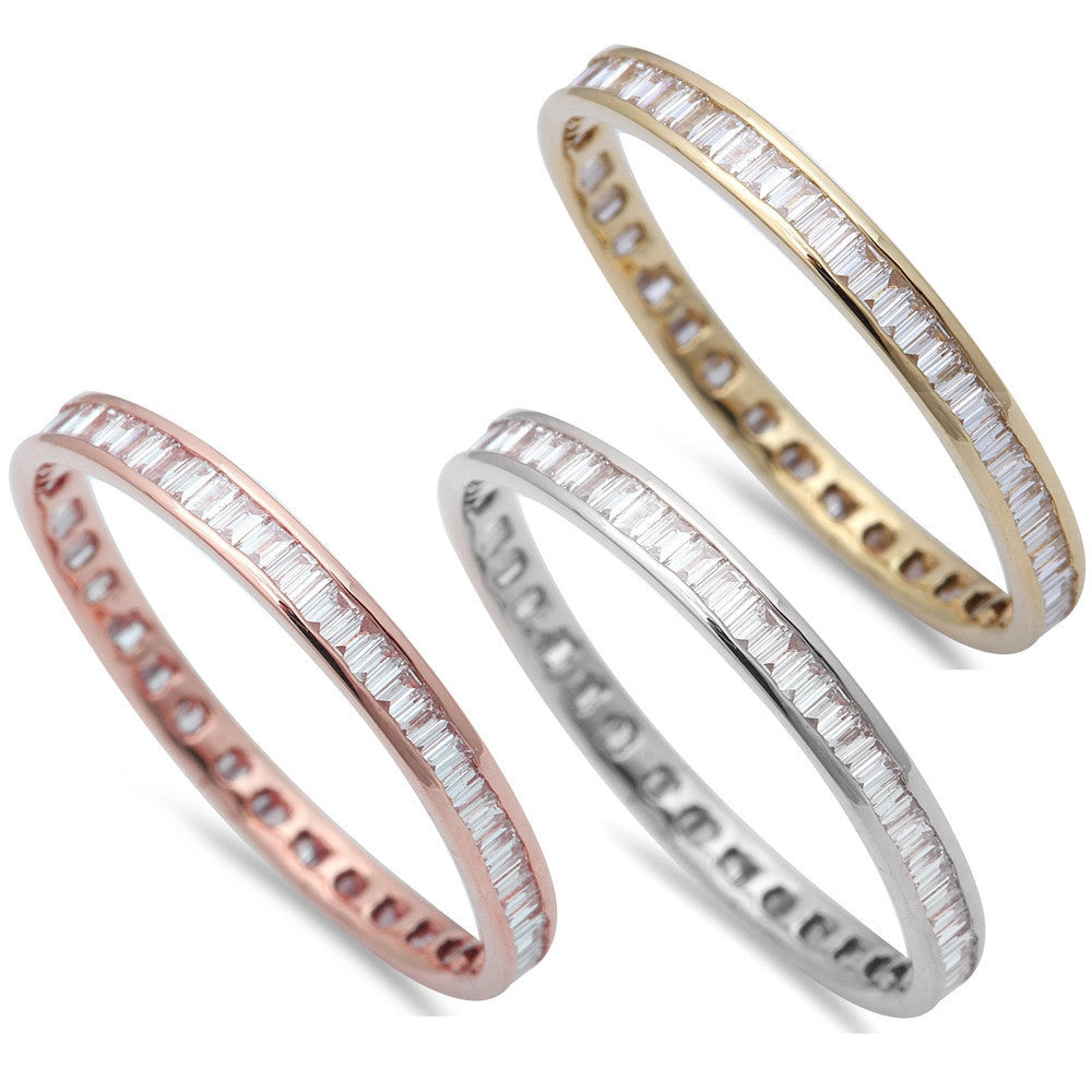 ''SPECIAL! .85ct 14kt Rose, Yellow, or White Gold Pave Set Eternity WEDDING Band size 6.5''