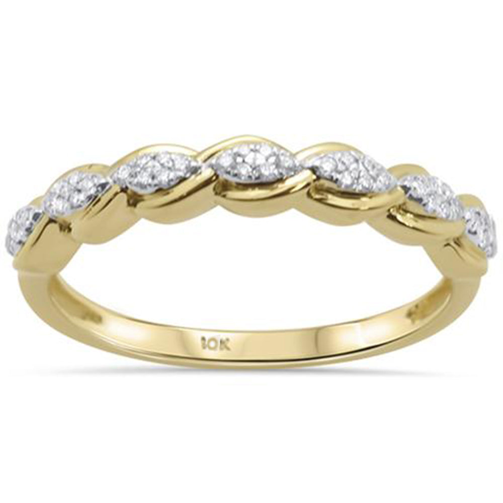 .12ct G SI 10kt Yellow Gold Diamond WEDDING Band Ring Size 7
