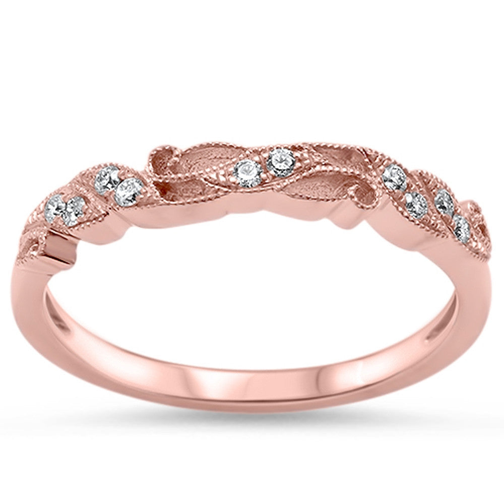 .13ct Round Diamond 14kt Rose Gold WEDDING Band Ring size 6.5