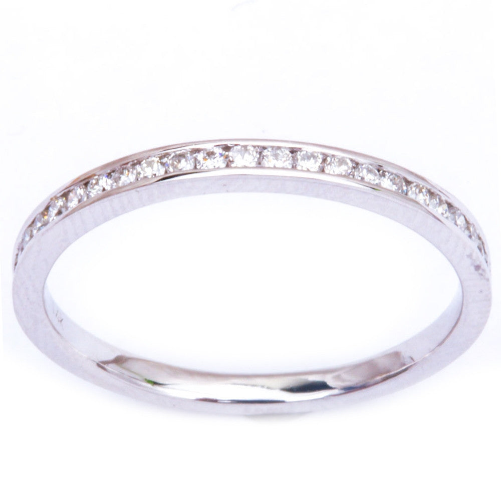 ''SPECIAL! .22ct Channel Set 14kt White GOLD E-SI1 Round Diamond Wedding Anniversary Band''