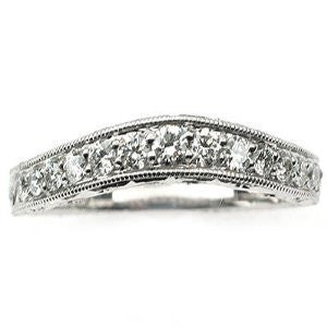 ''SPECIAL!.33CT D VVS1 18k White Gold Vintage DIAMOND Wedding Band''