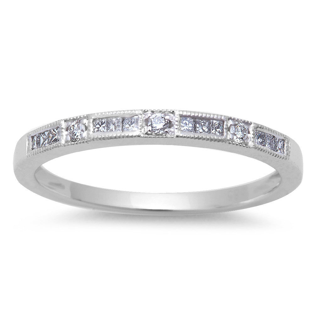 .15ct Round DIAMOND Wedding Anniversary Band 14kt Solid White Gold Size 6.5