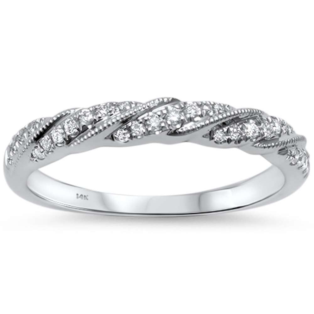 .15cts 14k White Gold F SI Round Diamond WEDDING Anniversary Band