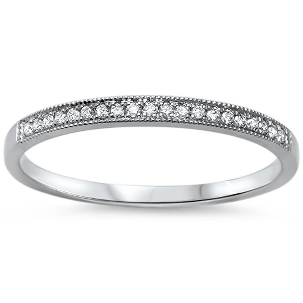 .09ct 14k White Gold Diamond WEDDING Stackable Anniversary Band 6.5