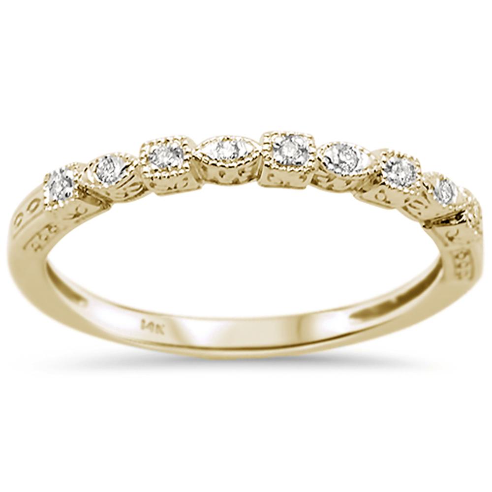 .06ct 14k Yellow Gold Diamond Anniversary WEDDING Stackable Band Size 6.5