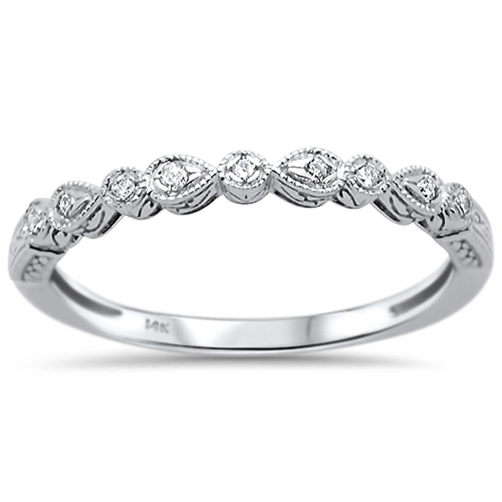 .05ct 14k White Gold DIAMOND Anniversary Wedding Stackable Band Size 6.5