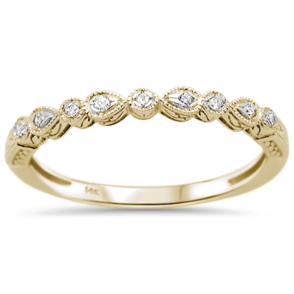 .06ct 14k Yellow Gold Diamond Anniversary WEDDING Stackable Band Size 6.5