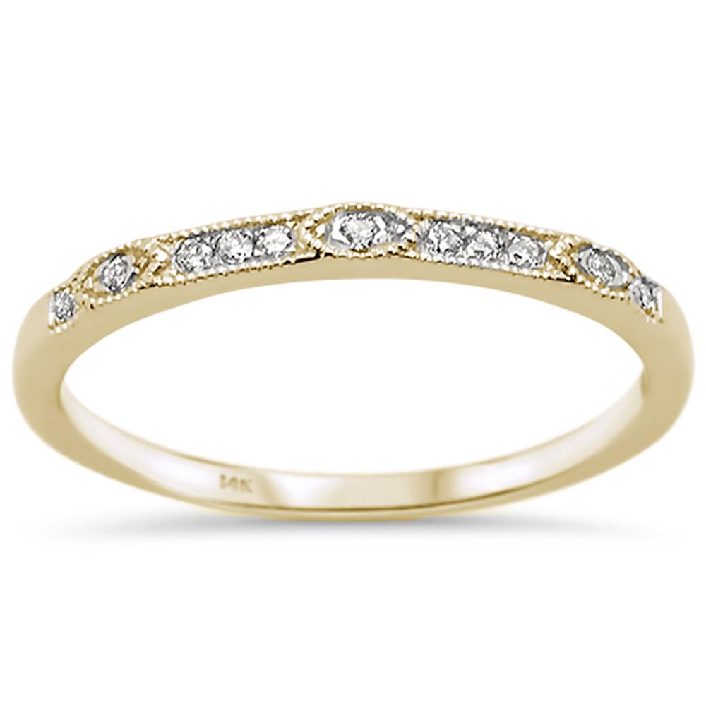 .06ct 14k Yellow GOLD Diamond Anniversary Wedding Stackable Band Size 6.5