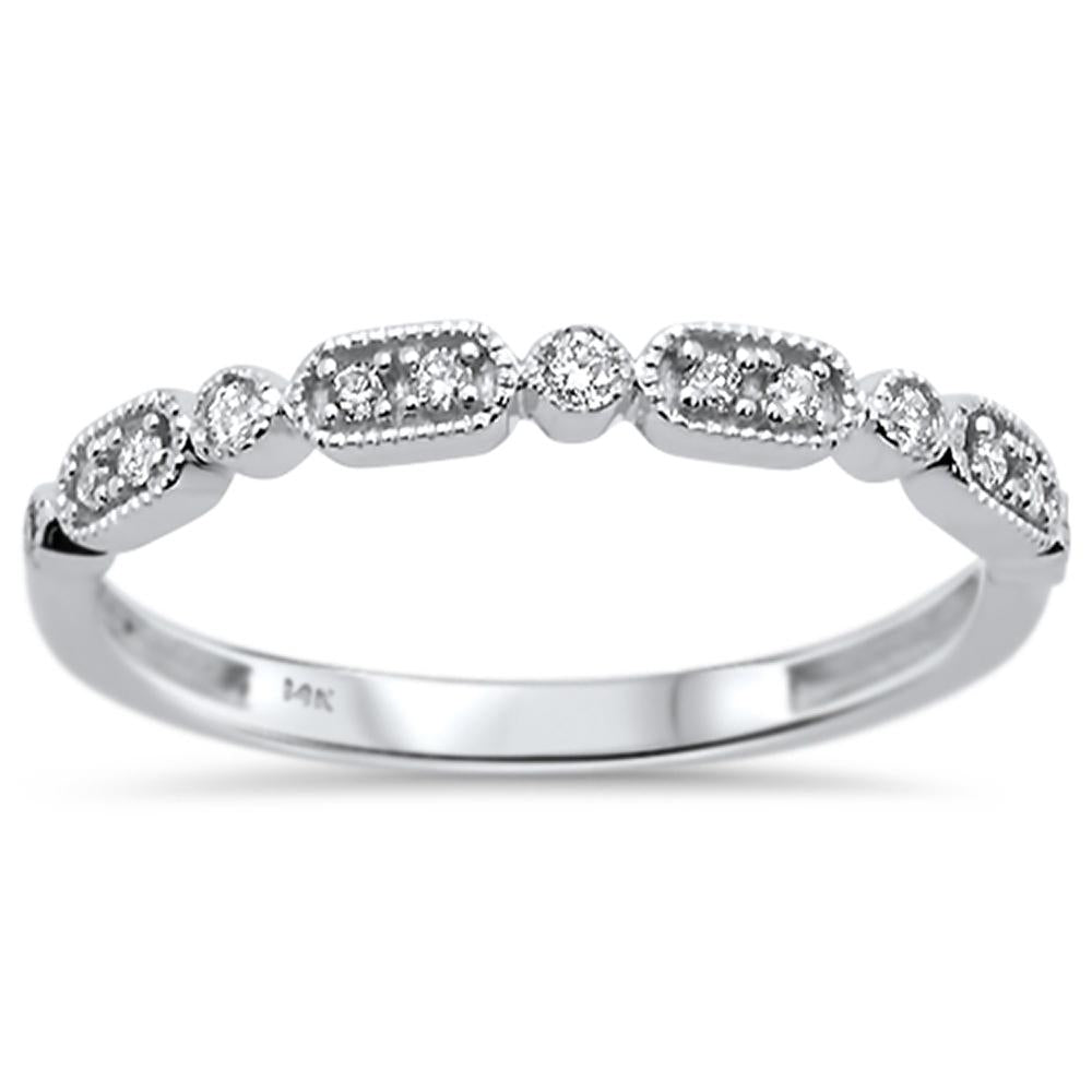 .11ct 14k White GOLD Diamond Anniversary Wedding Stackable Band Size 6.5