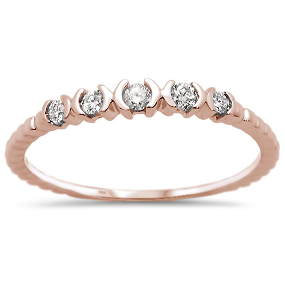 .13ct 14k Rose Gold Diamond Anniversary WEDDING Stackable Band Size 6.5