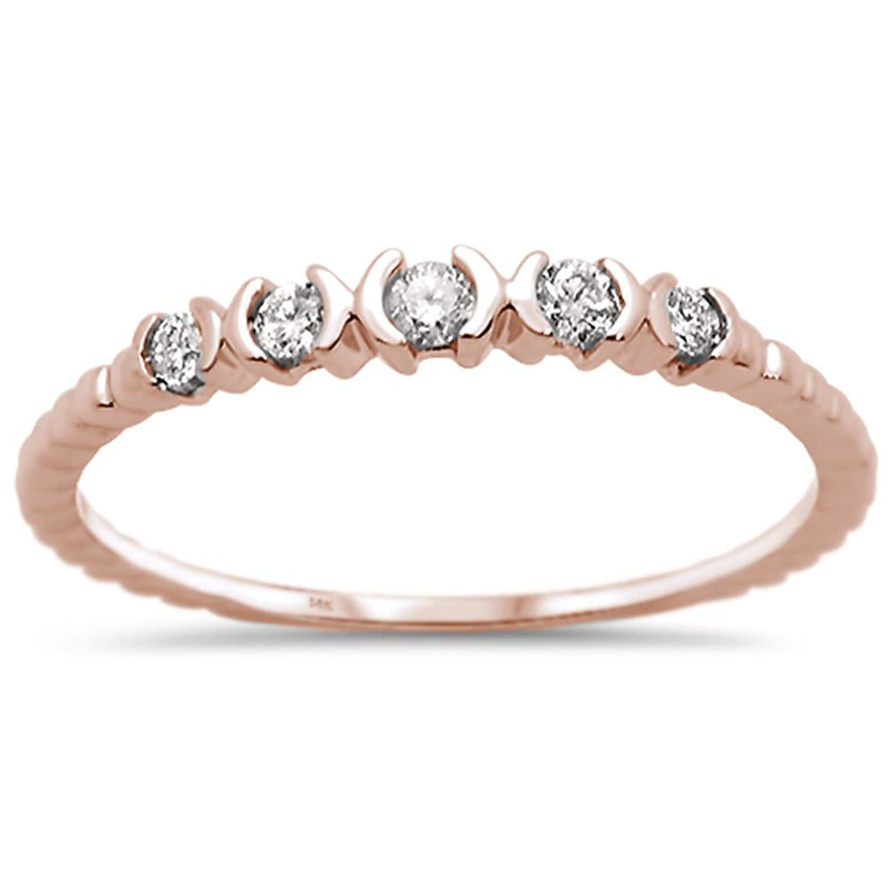 .13ct 14k Rose GOLD Diamond Anniversary Wedding Stackable Band Size 6.5