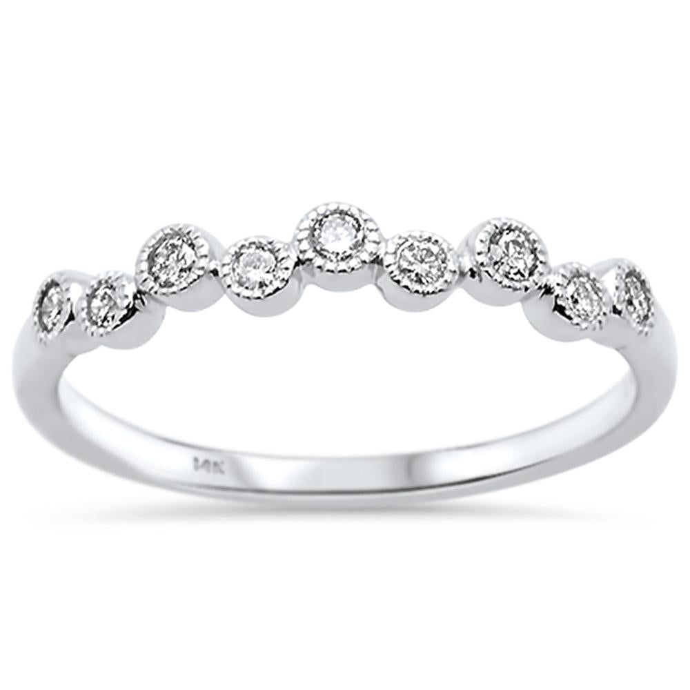 .16ct 14k White GOLD Diamond Anniversary Wedding Stackable Band Size 6.5