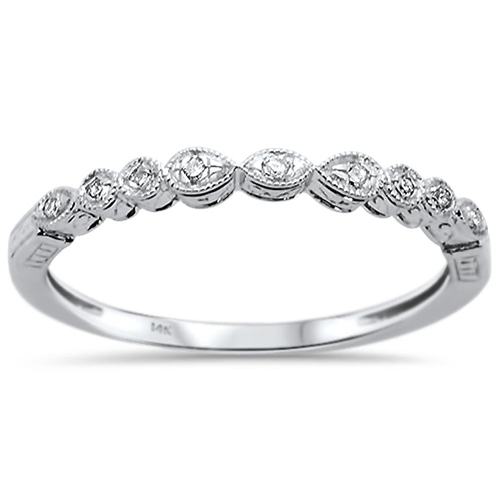 .05ct 14k White GOLD Diamond Anniversary Wedding Stackable Band Size 6.5