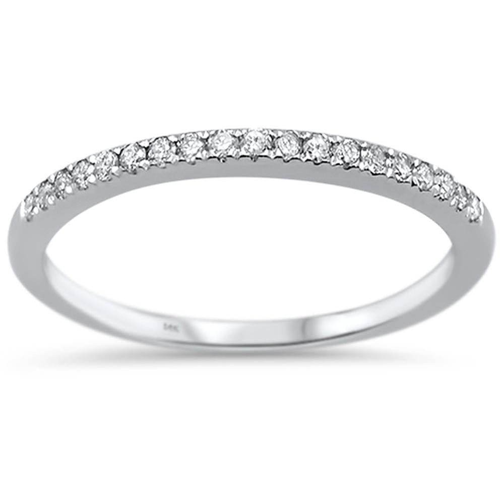 .16ct 14k White Gold Diamond Accent Stackable WEDDING Band Ring Size 6.5