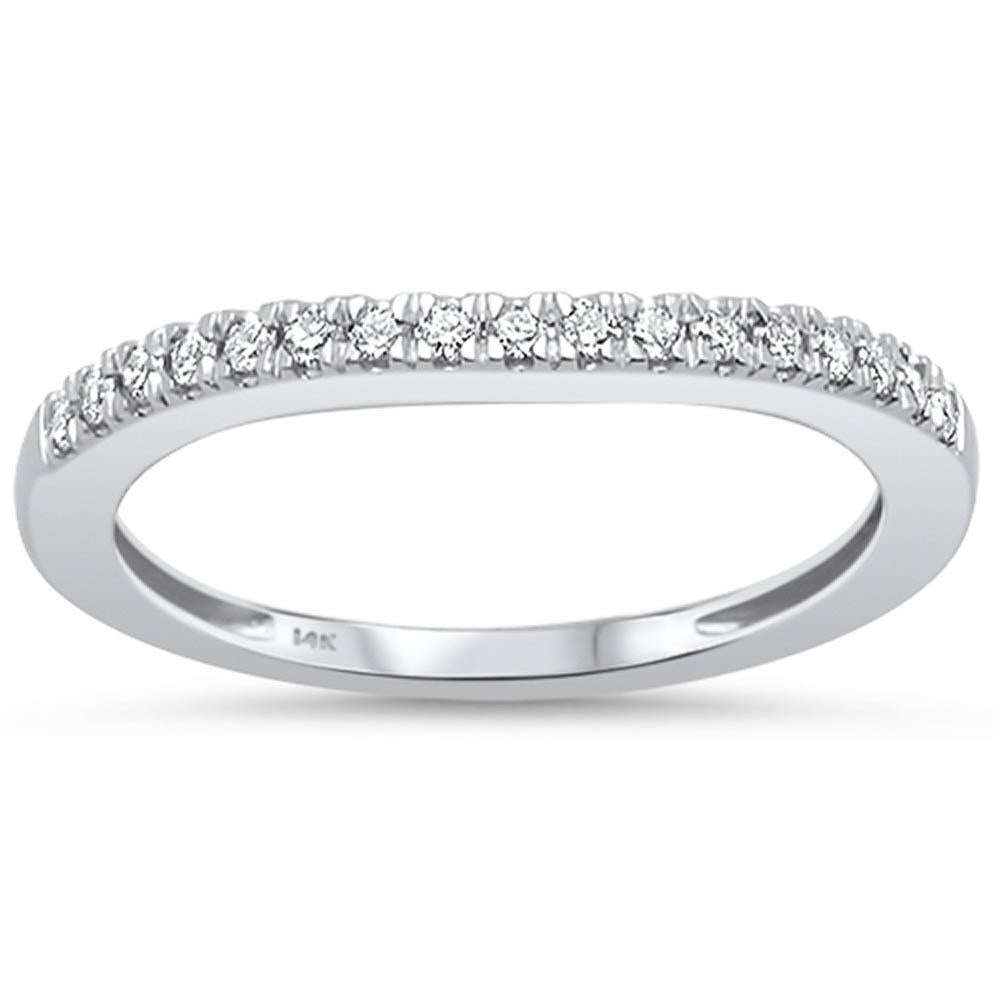 .17ct 14k White GOLD Stackable Wedding Anniversary Diamond Rinze 6.5