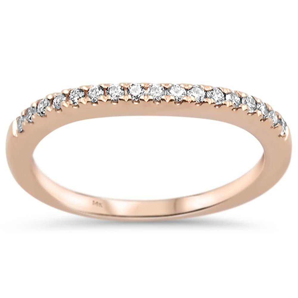 .17ct 14k Rose Gold Stackable Wedding Anniversary Diamond RING Size 6.5