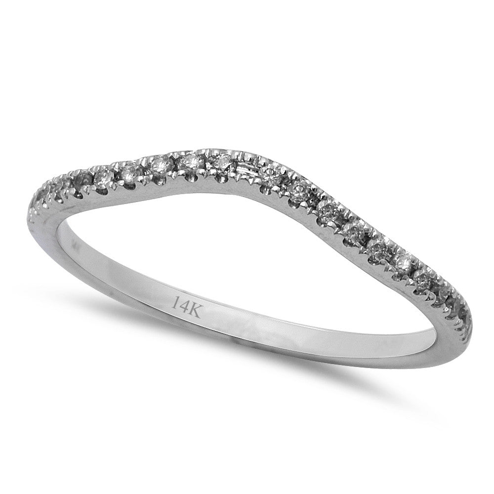 .11CT Round DIAMOND DIAMOND Curved Wedding Anniversary Band 14kt White Gold