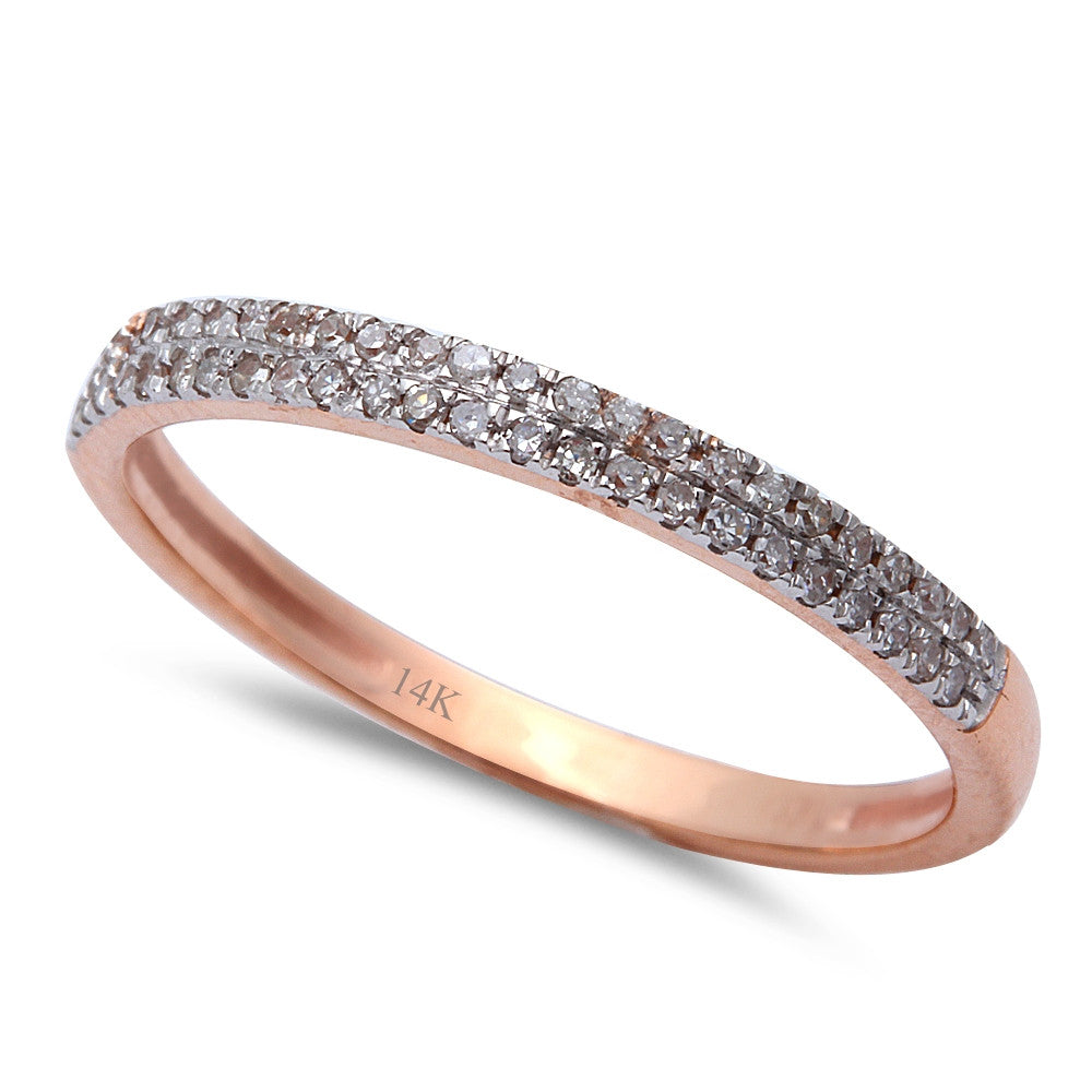 .15CT Round Diamond Pave Set Diamond Wedding Anniversary Band 14kt Rose GOLD