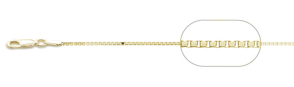 ''022-1.1MM Yellow Gold Plated Box Chain .925  Solid STERLING SILVER Sizes 16-20''''''