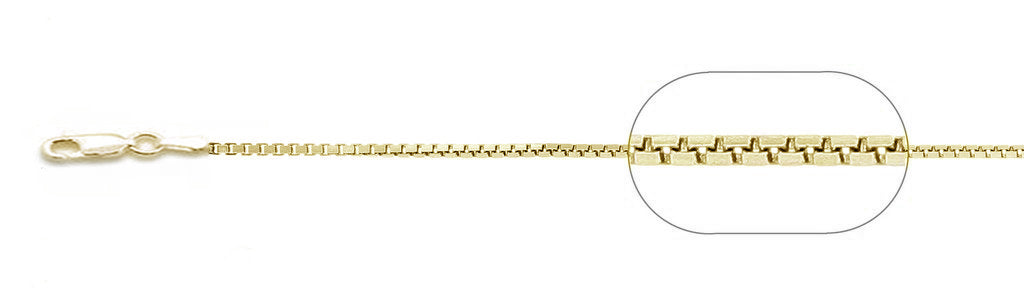 ''024-1.2MM Yellow Gold Box Plated Chain .925  Solid STERLING SILVER Sizes 16-20''''''