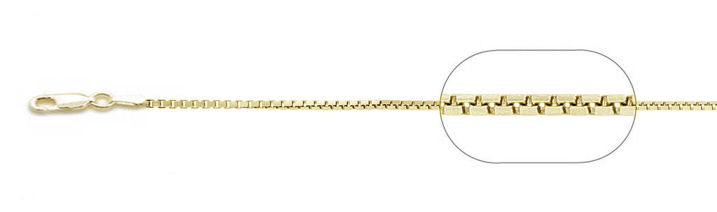 ''024-1.2MM Yellow GOLD Box Plated Chain .925  Solid Sterling Silver Sizes 16-20''''''