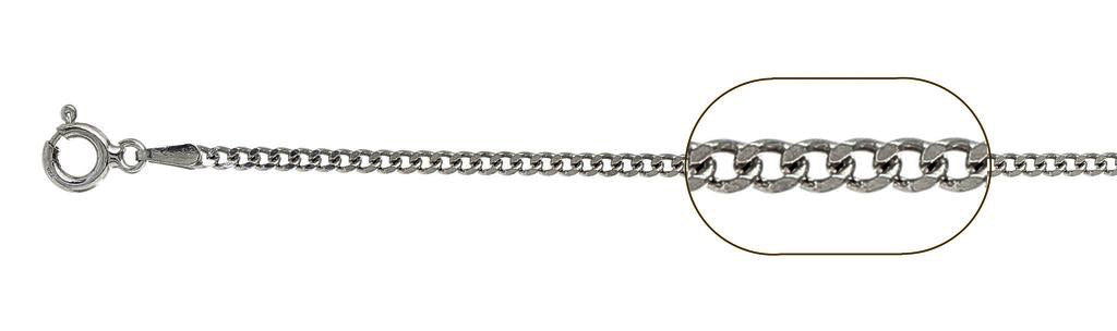 ''050-1.7MM Rhodium Plated STERLING SILVER Curb Chain Made in Italy Available in 16''''- 20'''' inches''