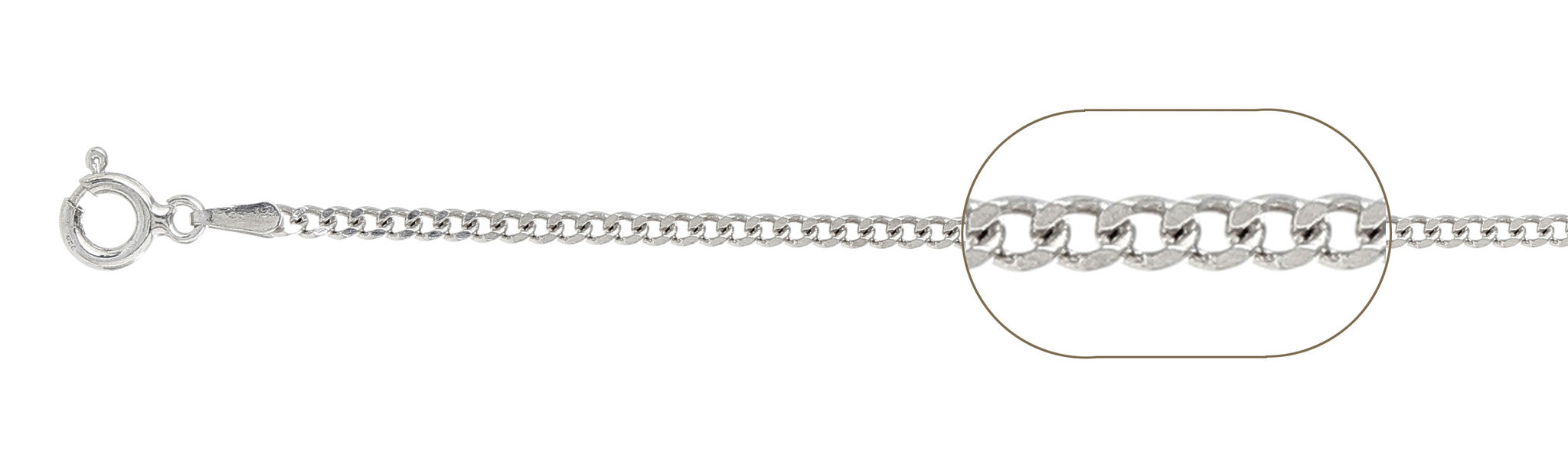 ''050-1.7MM STERLING SILVER Curb Chain Made in Italy Available in 16''''- 30'''' inches''