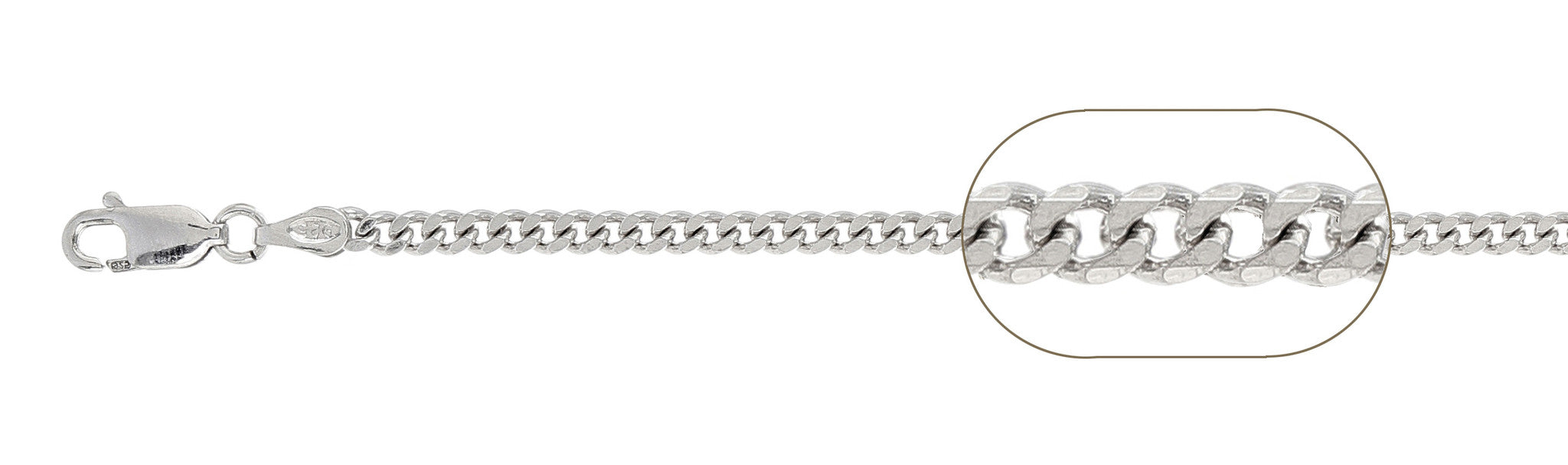 ''080-3MM Curb Chain .925  Solid STERLING SILVER Sizes 7-30''''''