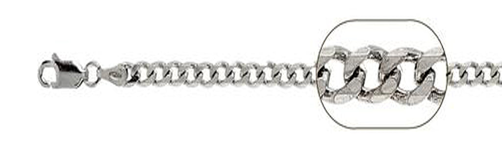 ''150-6MM Rhodium Plated Curb Chain .925 Solid STERLING SILVER Available in 8''''- 28'''' inches''