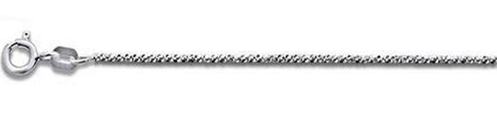 ''025 1.4MM Rhodium PLATED CrissCross chain .925 Solid Sterling Silver Available in 16-20'''' NEW''