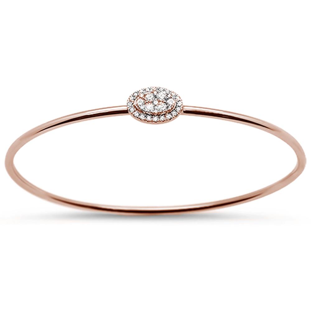 ''SPECIAL! .40ct 14k Rose Gold Diamond BANGLE Bracelet 7.5''''''