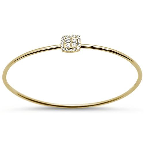 ''.44ct 14k Yellow Gold Diamond BANGLE Bracelet 7.5''''''