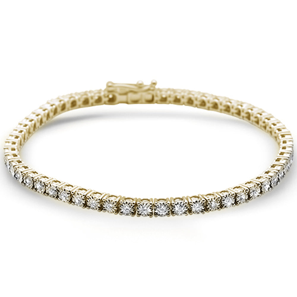 ''SPECIAL! 1.02ct 14KT Yellow Gold Diamond Miracle Illusion Tennis BRACELET 7'''' Long''