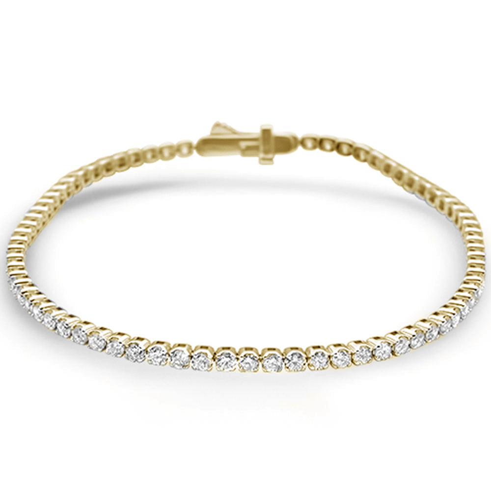 <span style="color:purple">SPECIAL!</span> 2.97ct 14KT Yellow Gold Diamond Diamond Tennis Bracelet 7" Long