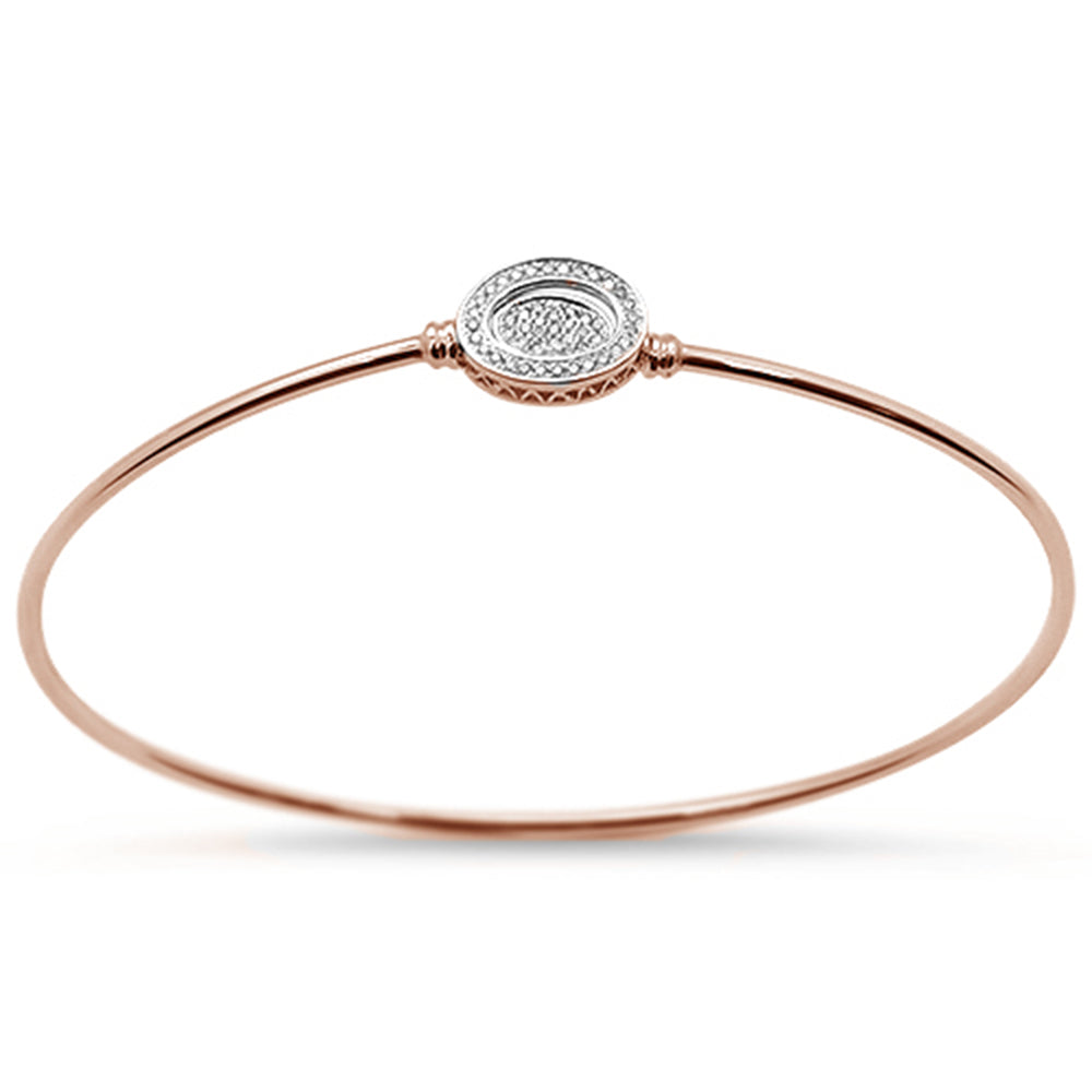 ''.14cts 14k Rose Gold Diamond BANGLE Bracelet 7.25''''''