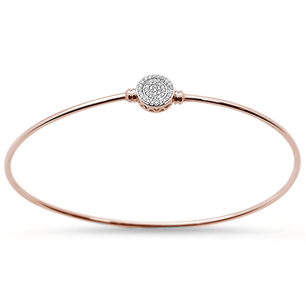 ''.11cts 14k Rose Gold Diamond Bangle BRACELET 7.25''''''