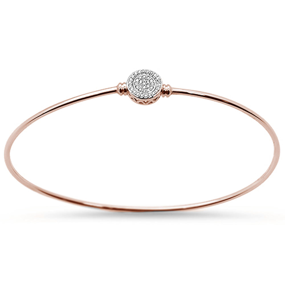 ''.11cts 14k Rose Gold Diamond BANGLE Bracelet 7.25''''''