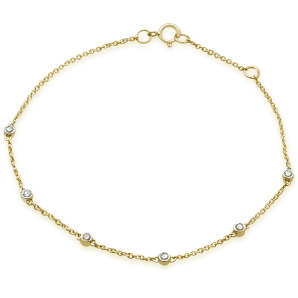 .15ct 14k Yellow GOLD Diamond by Yard Station Bracelet