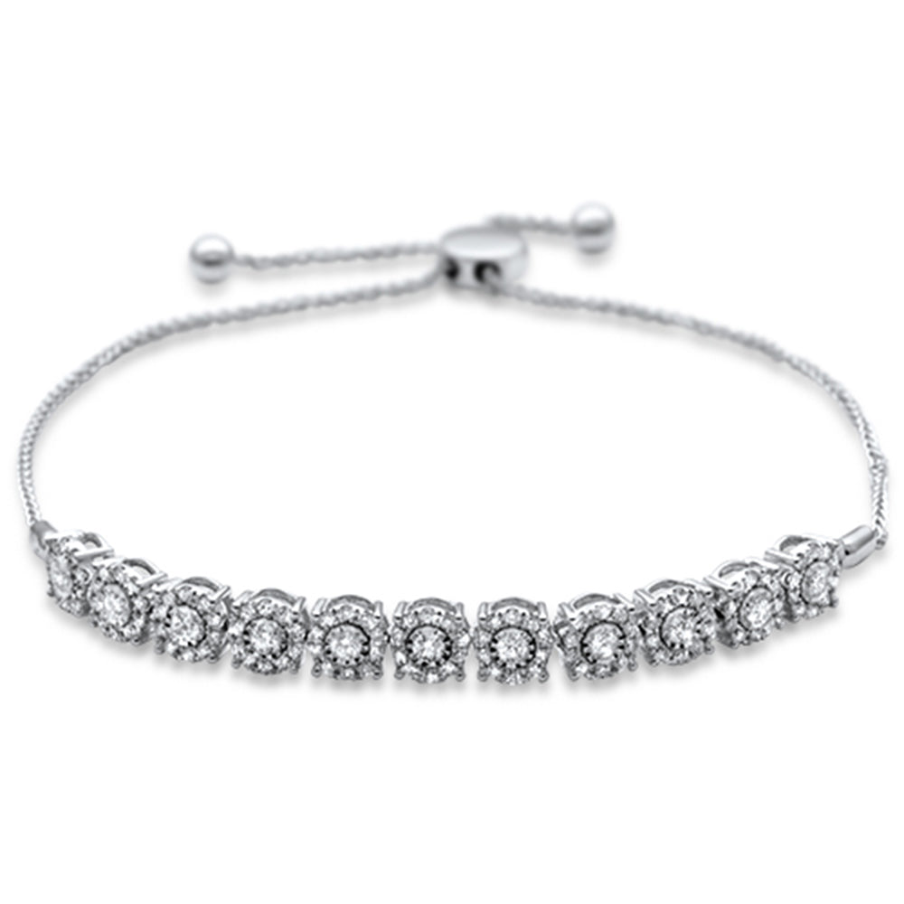 ''SPECIAL! .99ct 14K White Gold Women's DIAMOND Adjustable Bola Bracelet''