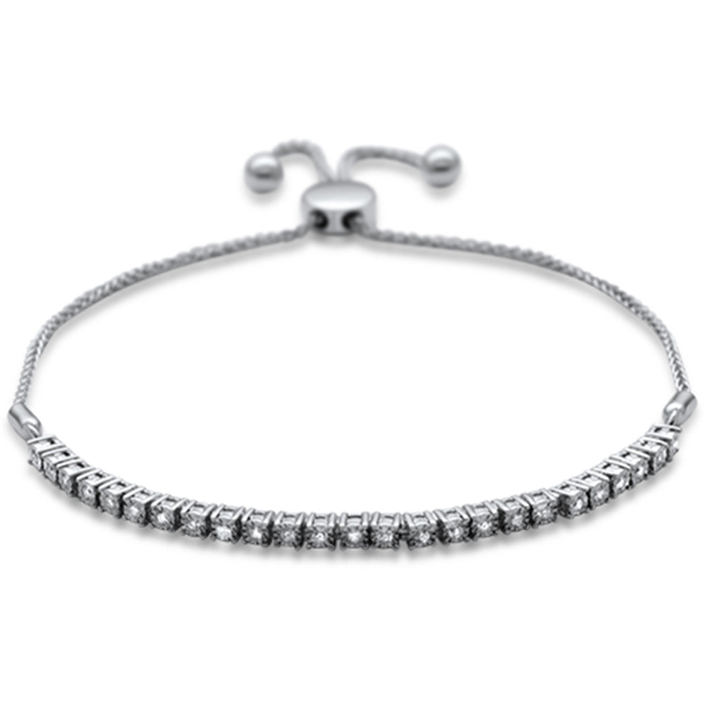 .20ct 14K White Gold Diamond Tennis Bola BRACELET Adjustable