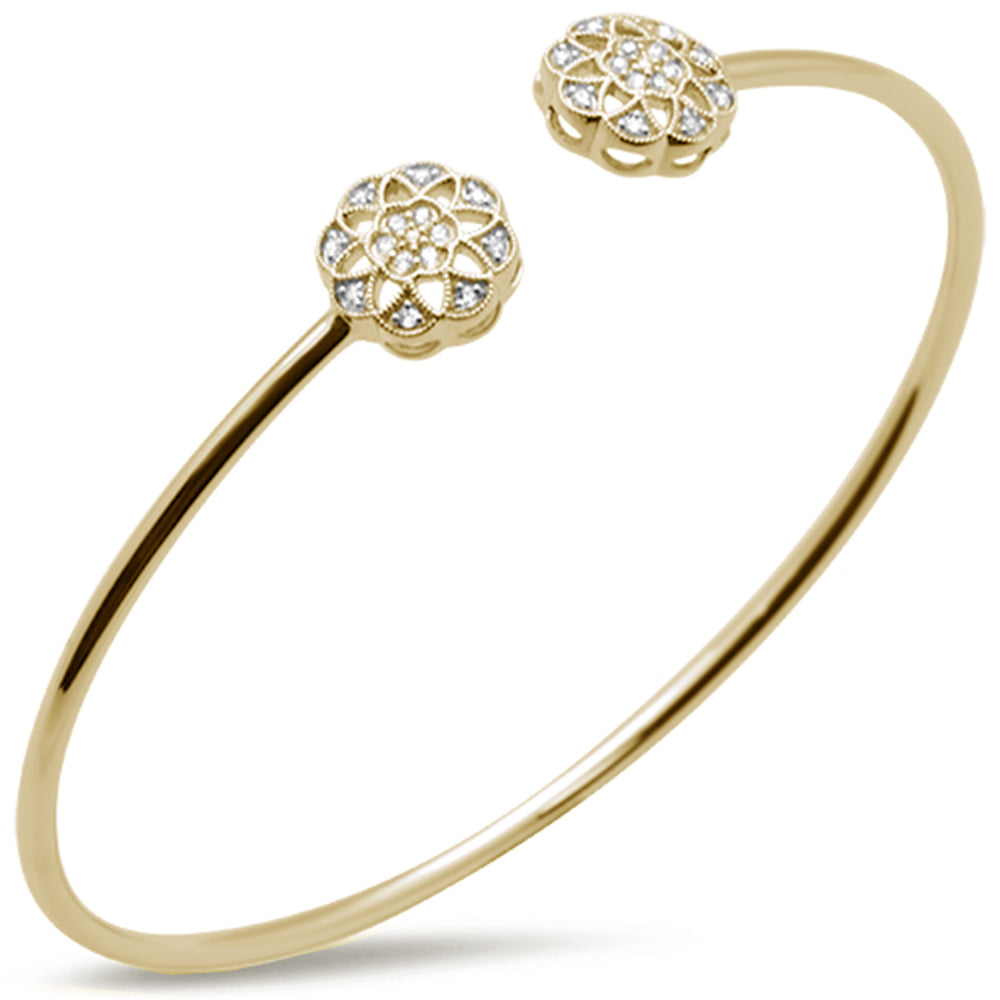 ''.15ct 14k Yellow Gold DIAMOND Open Bangle 7.25''''''