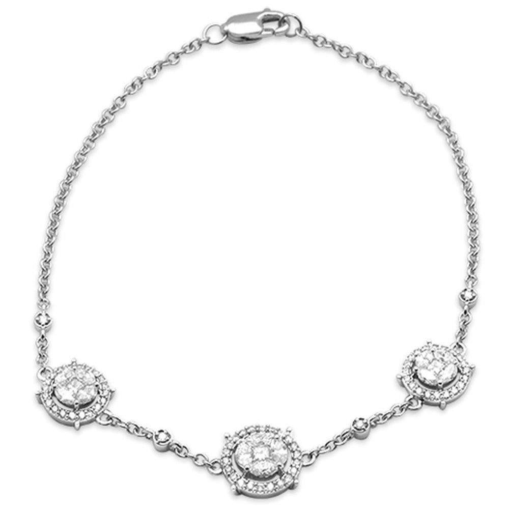 ''SPECIAL! .86ct 14K White Gold Diamond Circle BRACELET 7''''''