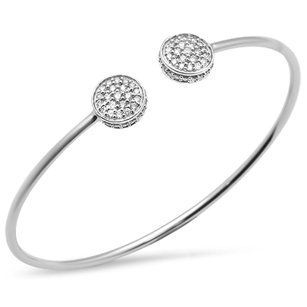 ''SPECIAL! .72ct 14K White GOLD Circle Diamond Open Bangle 7.25''''''