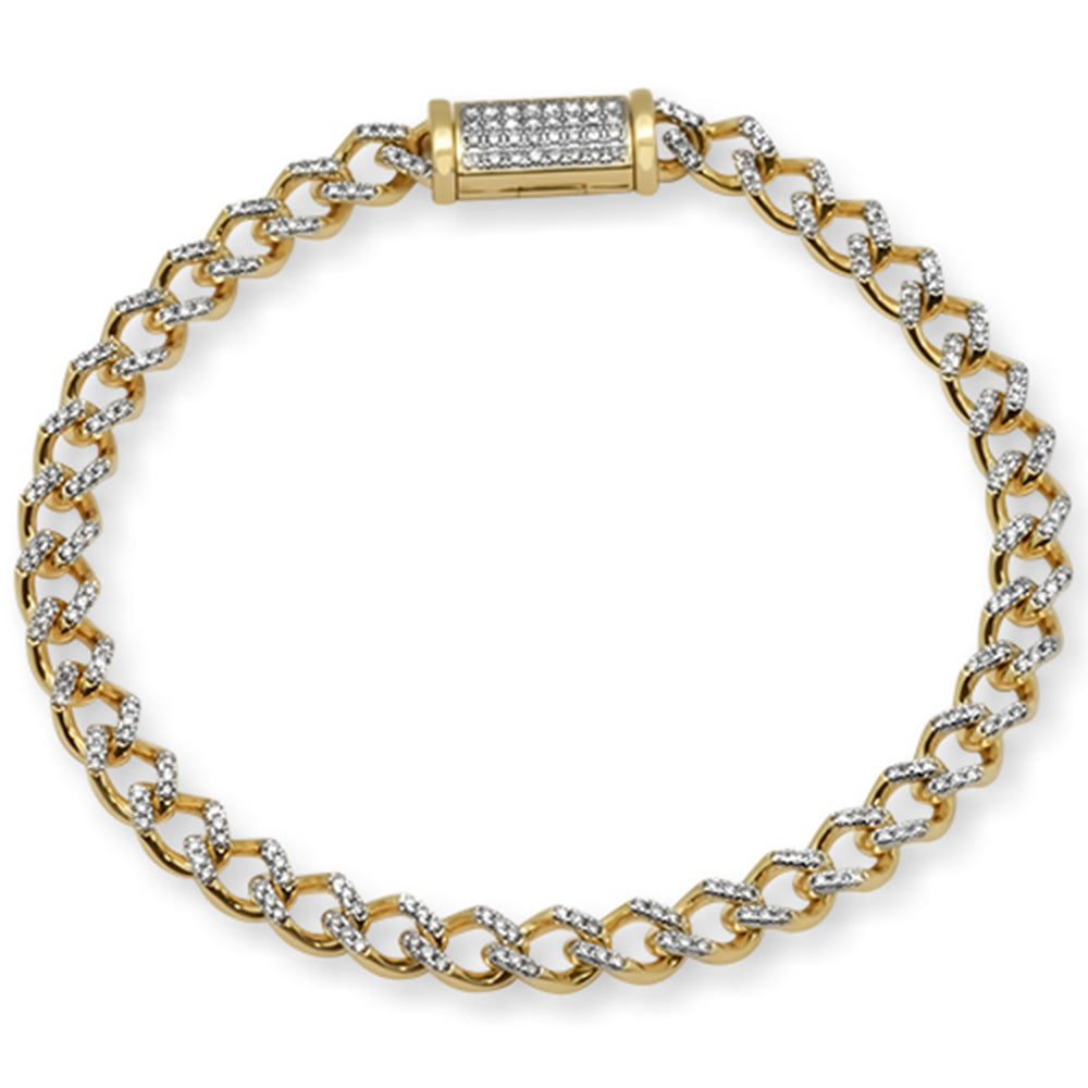 ''SPECIAL! 6MM 1.54ct G SI 10K Yellow GOLD Diamond Round Cuban Bracelet 8''''''