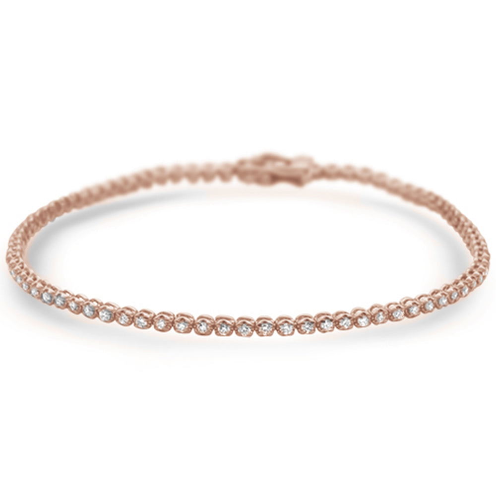 ''SPECIAL! .91ct 14KT Rose GOLD Trendy Diamond Tennnis Bracelet 7''''''