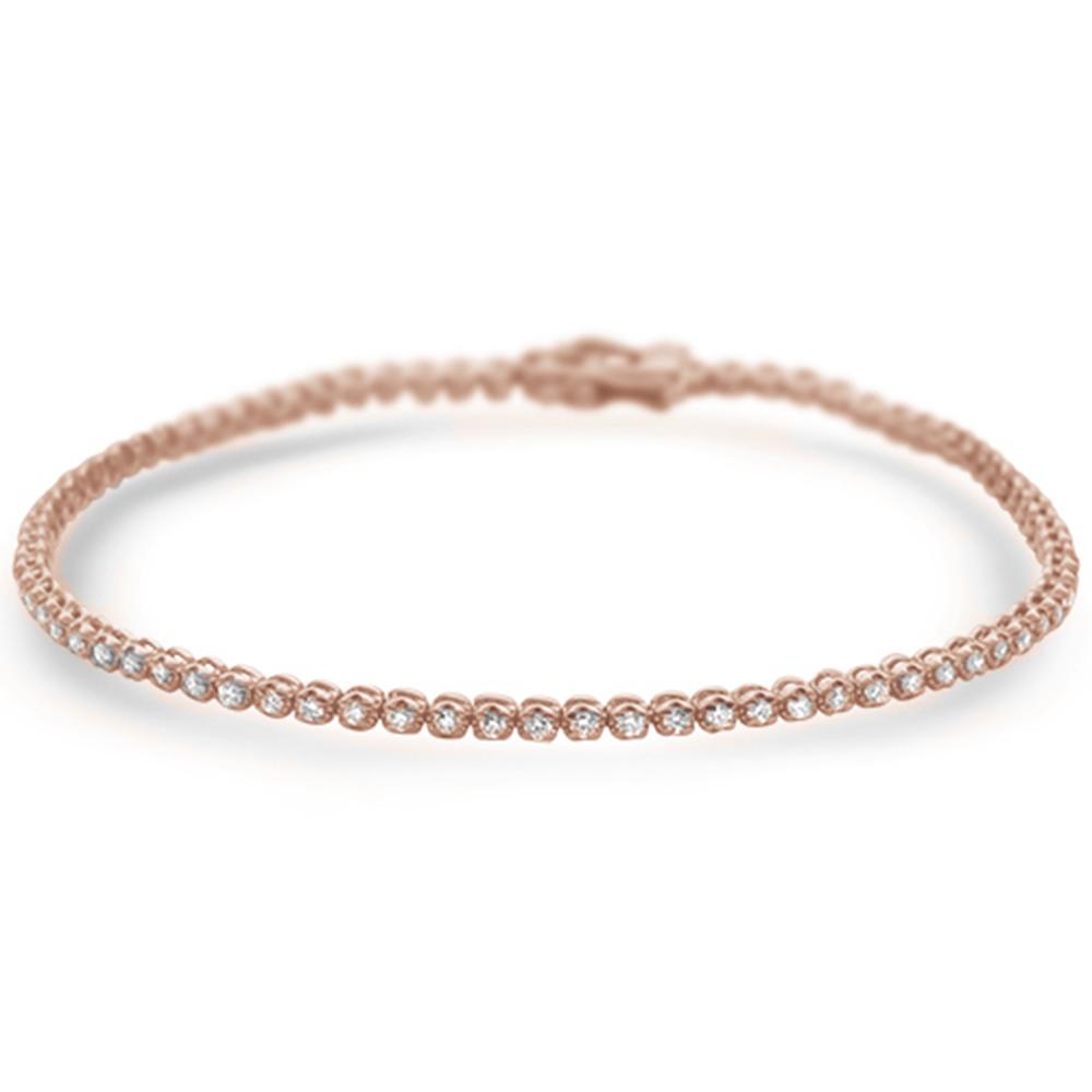 ''SPECIAL! 1.00ct 14K Rose GOLD Trendy Diamond Tennis Bracelet 7''''''