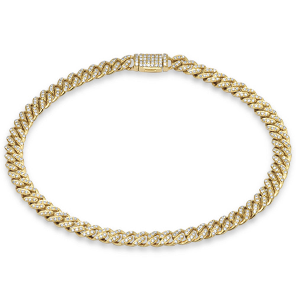''SPECIAL! 6mm .84ct G SI 14K Yellow Gold Diamond Round Cuban Link BRACELET 7''''''