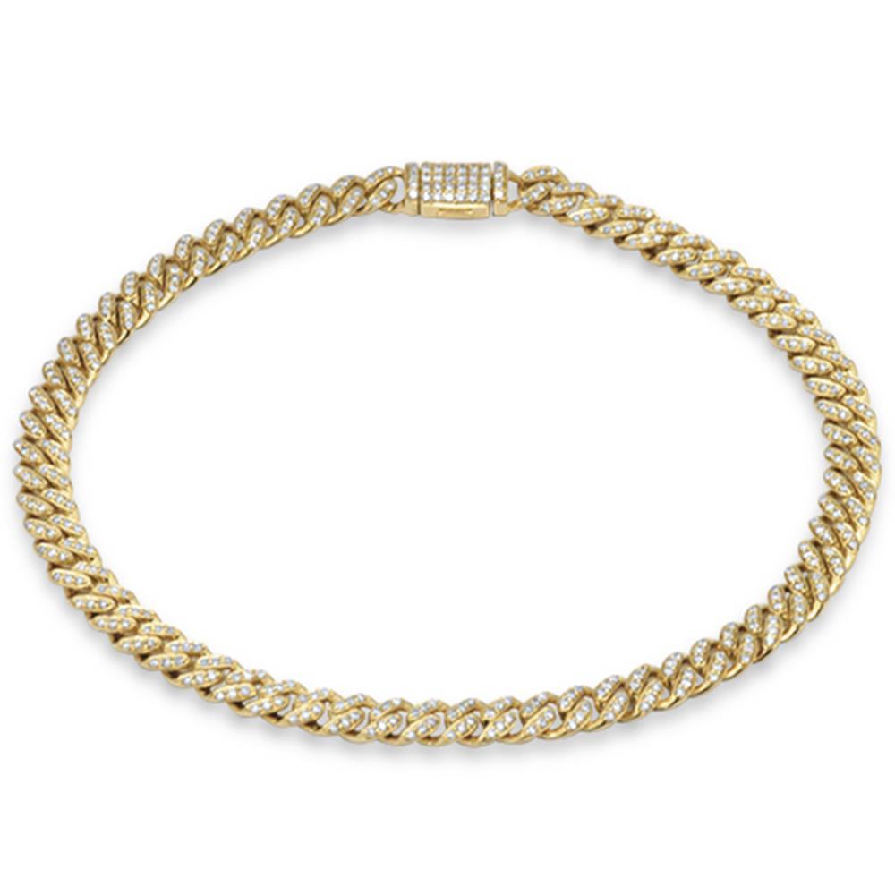 ''SPECIAL! 5mm .72ct G SI 14K Yellow GOLD Diamond Round Cuban Bracelet 7''''''