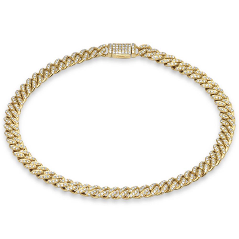 ''SPECIAL! 6mm .90ct G SI 14K Yellow GOLD Diamond Round Cuban Bracelet 8''''''